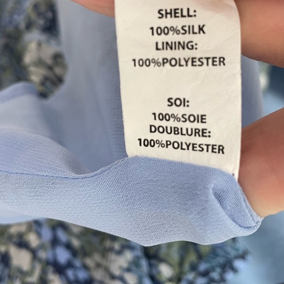 Ramy Brook Pennie 100% Silk Floral Kimono Sleeve Blouse Top size Medium Blue. 24 - Picture 8 of 9